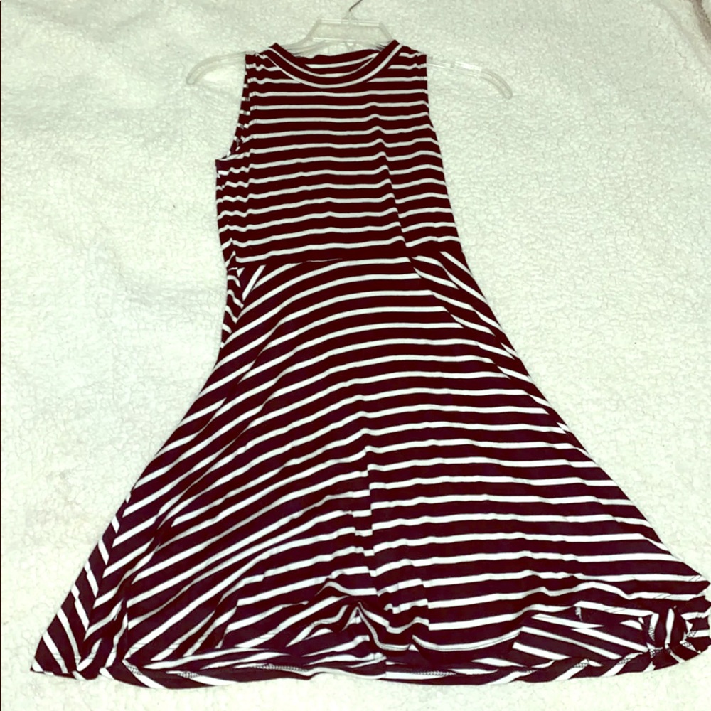 Black and white striped dress
